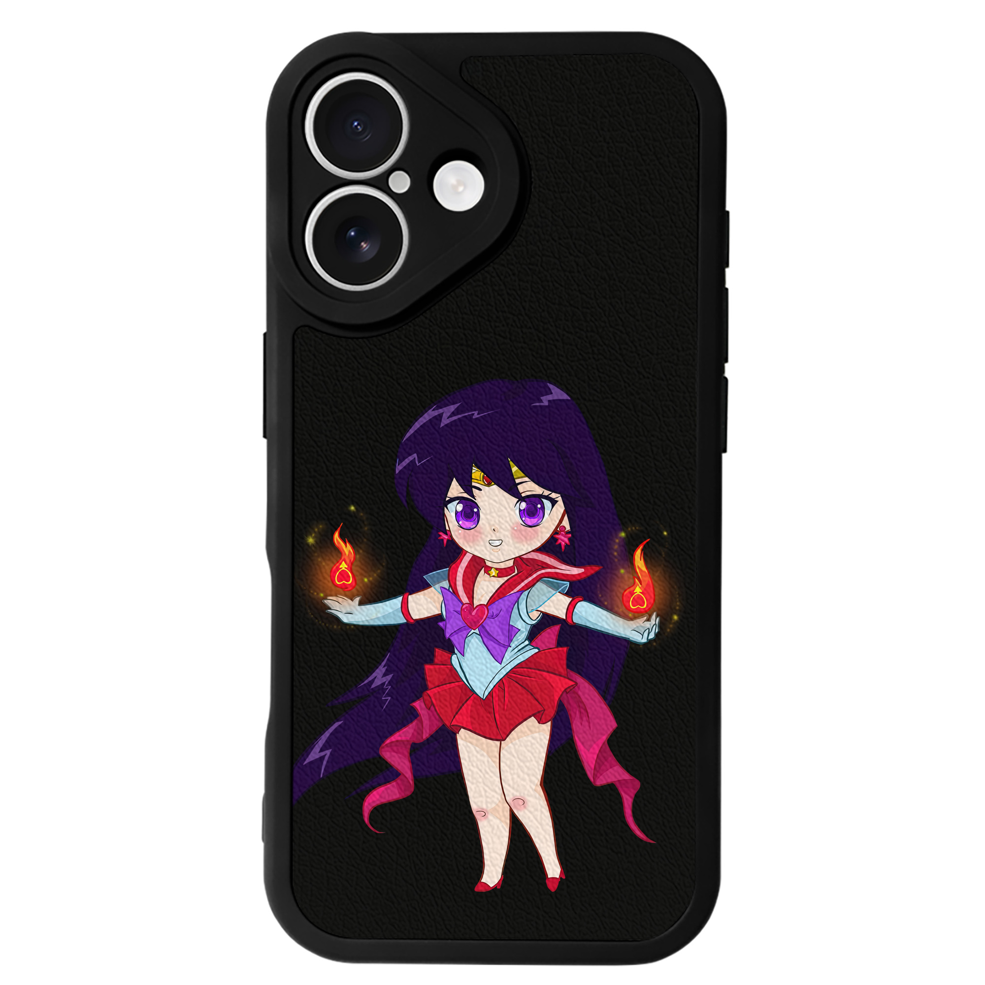（画像用） 美少女戦士セーラームーン 火野レイ ひの レイ Sailor Moon Hino Rei （セーラーマーズ,Sailor Mars） 【iPhone 16シリーズ対応】シリコンスマホケース（レザー調） 材質：シリコン